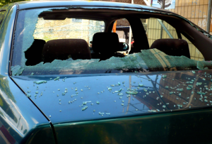 Broken Backglass Window in Car