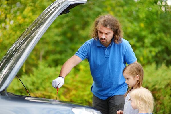 checking car oil