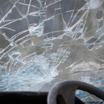 image of a smashed windshield