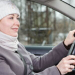 driving in winter depicting the need for windshield repair