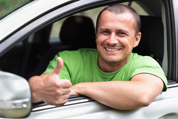 happy driver after windshield repair