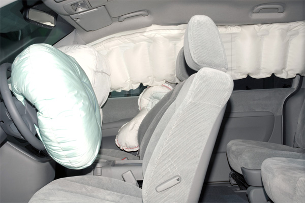 airbag deployment in a car
