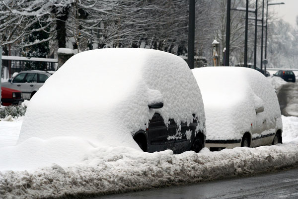 car parked in snow