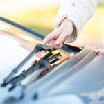 image of a windshield wiper replacement on a car