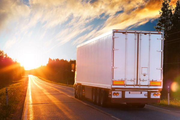 driving behind a semi-truck