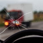 image of a windshield crack