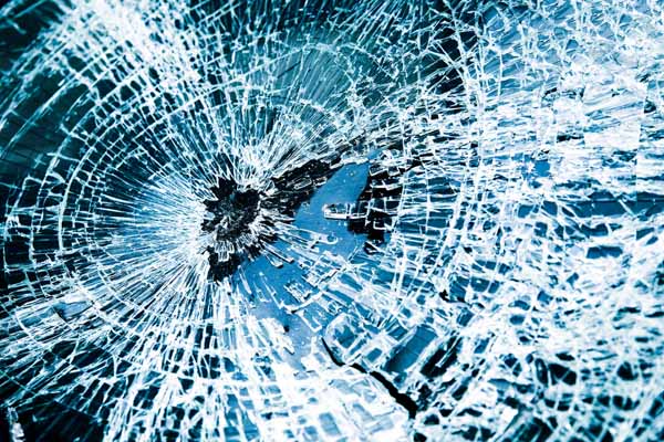 image of a shattered car window