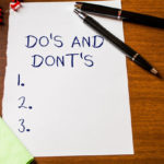 image of the word do's and don'ts depicting windshield repair service tips