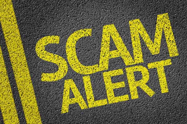 image of the words scam alert depicting auto glass scams